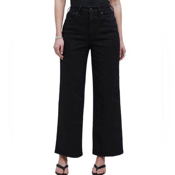 Madewell The Curvy Perfect Wide Leg Jean in Black Rinse Wash - Picture 1 of 14
